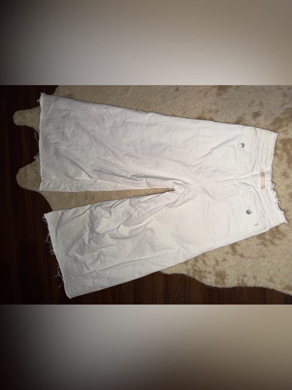 Anthro The Full Raver High-Rise Wide Leg Jeans Pilcro Cream $178 nwot summer - Picture 8 of 11